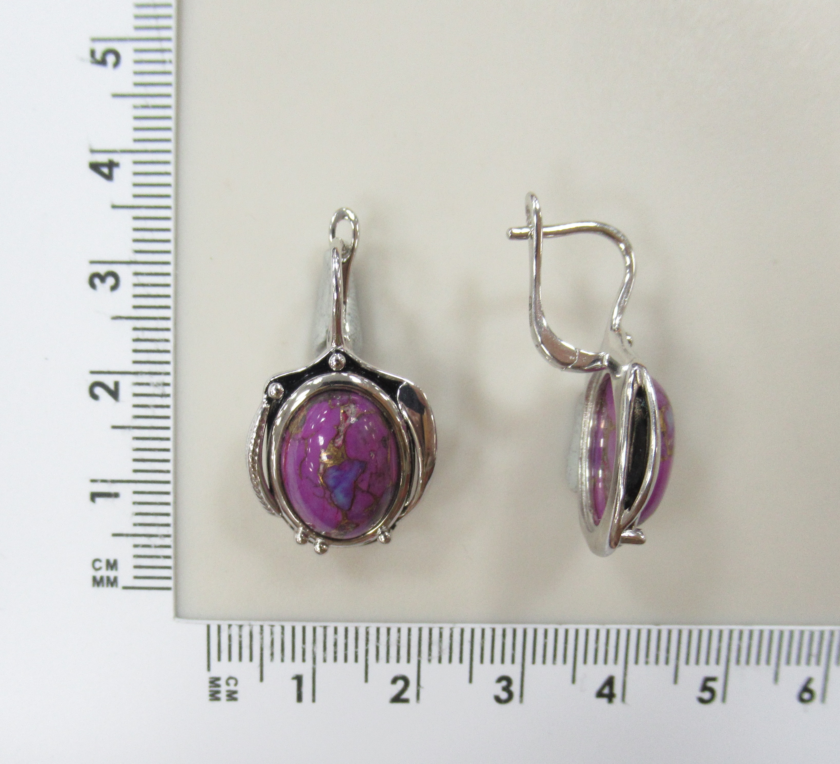 Серебряные серьги с бирюзой Мохаве